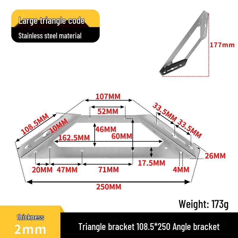 Stainless Steel L-shaped Corner Bracket Reinforcement Support for Furniture