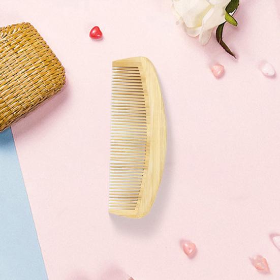 Natural Bamboo Wide Tooth Hair Comb for Women Men Anti-Static Afro Fork Comb Detangler Brush for Curly Wet Dry