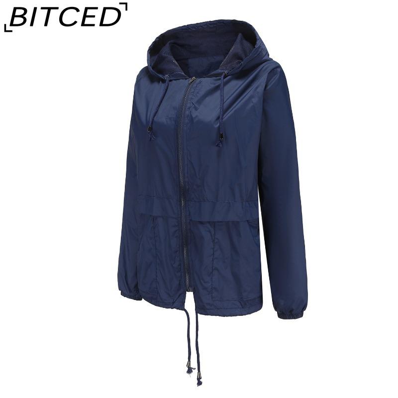 BITCED Hooded Outdoor Raincoat - Short Trench-Style Cardigan Jacket
