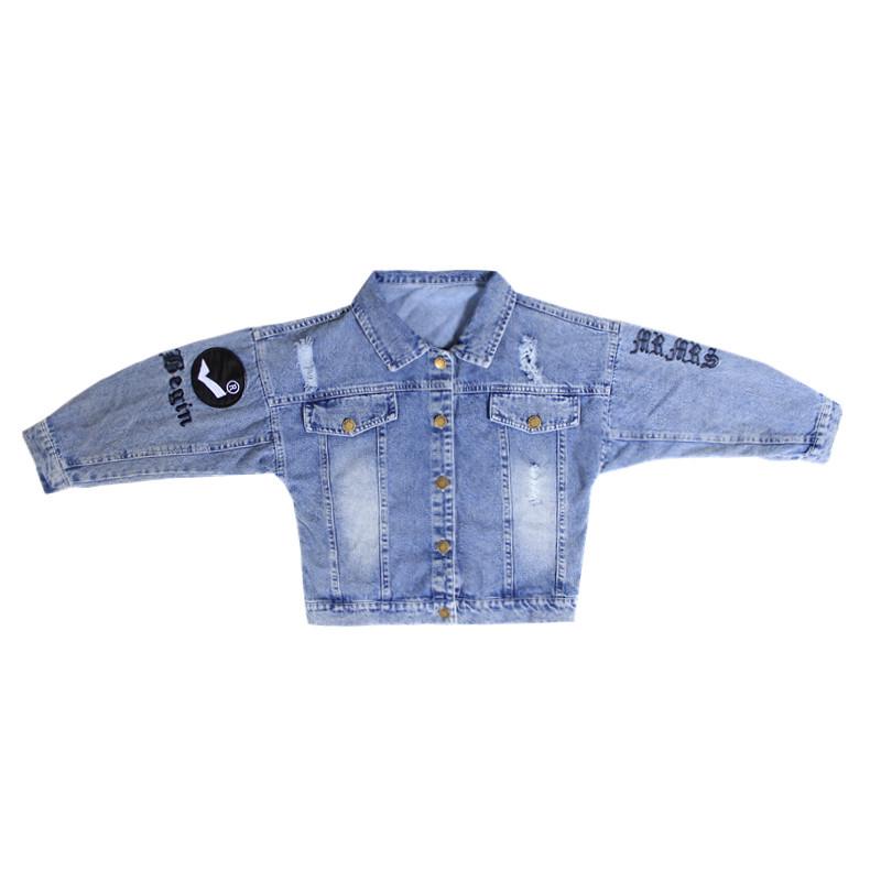 Palton din denim pentru fete la modă Primăvară și toamnă Top din denim pentru fete Versiune coreeană pentru copii Palton mediu și mare pentru copii