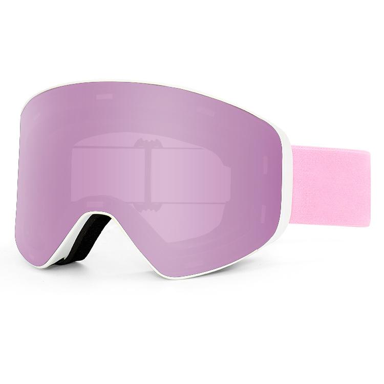 Magnetic ski goggles, double-layer anti-fog, outdoor sports, anti-UV, mountaineering protective eyewear, unisex ski goggles