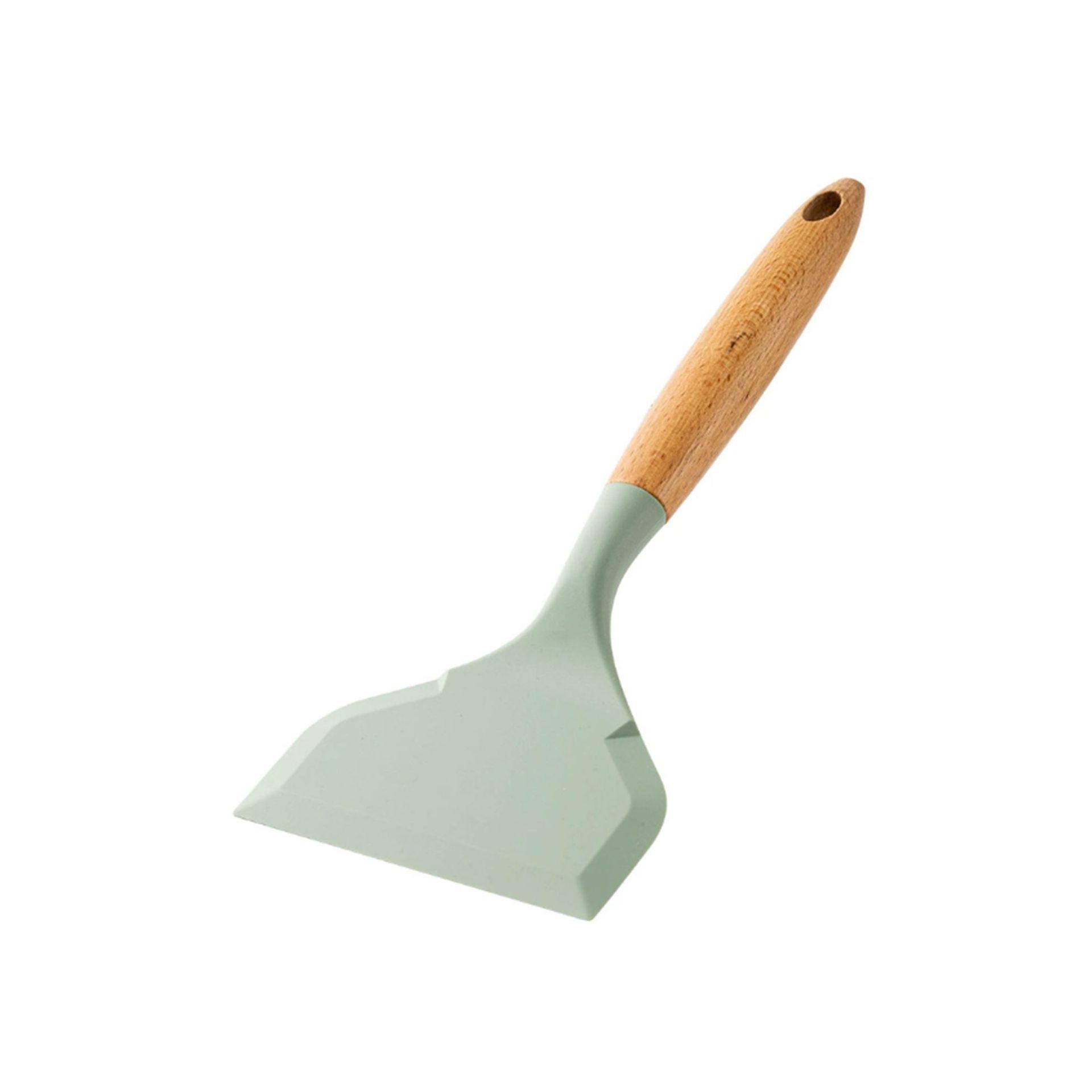 In-Stock Non-Stick Wooden Handle Tamagoyaki Spatula for Teppanyaki and Pizza зелёный