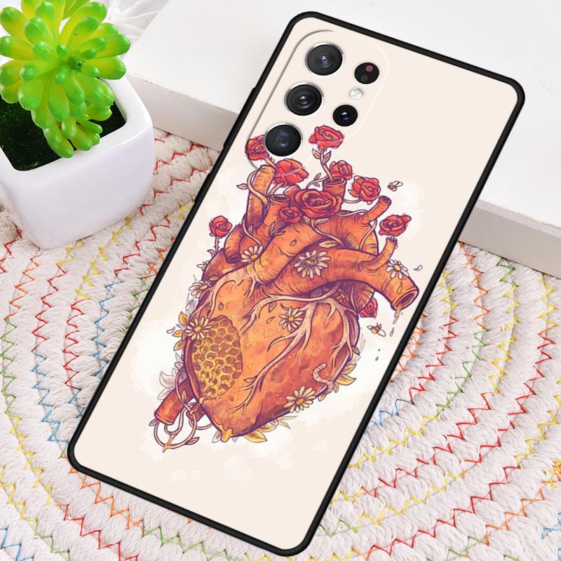 Medical Human Organs Heart Art Silicone Phone Case For Samsung Galaxy Note 10 Pro S26 S25 S24 S23 S22 S21 Plus Ultra Capa Cover