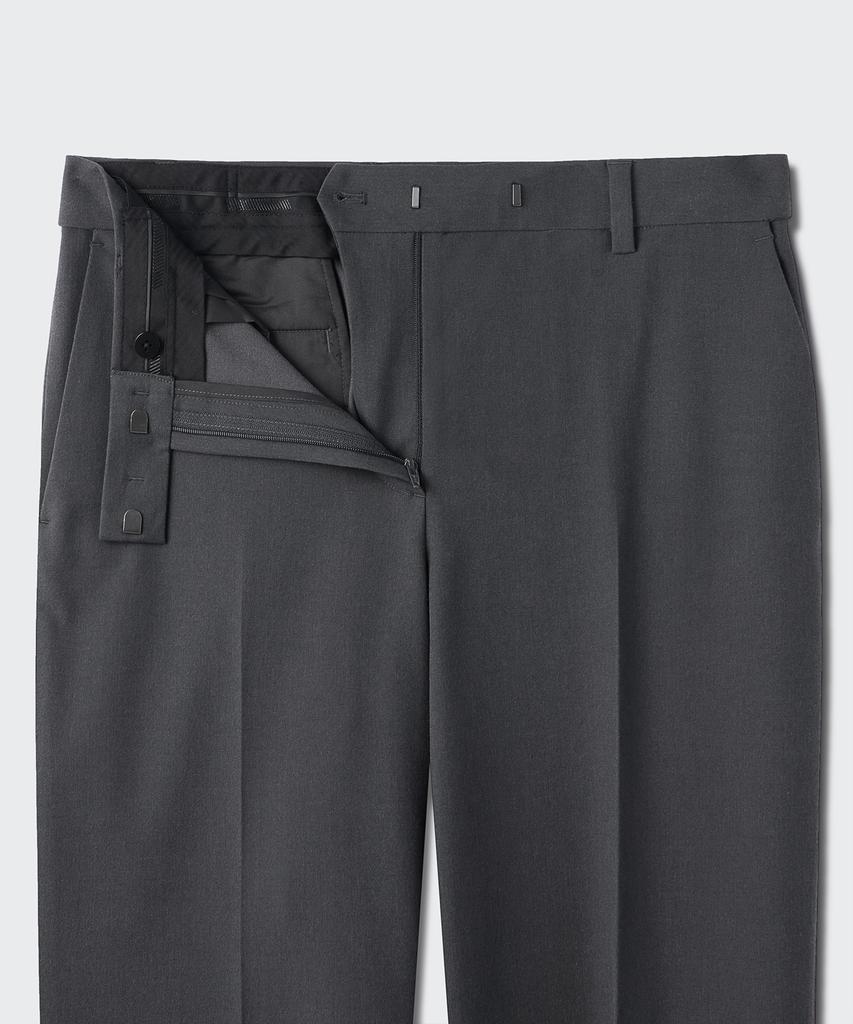 MUSINSA STANDARD WOMAN Women'S Slim Straight Hidden Elastic Waist Length Slacks [Gray]
