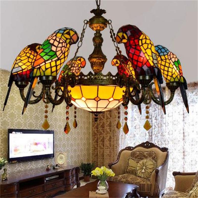 Tiff Parrot Chandelier Personality Creative Luxury Atmosphere Hotel Villa Restaurant Corridor Art Decorative Lights