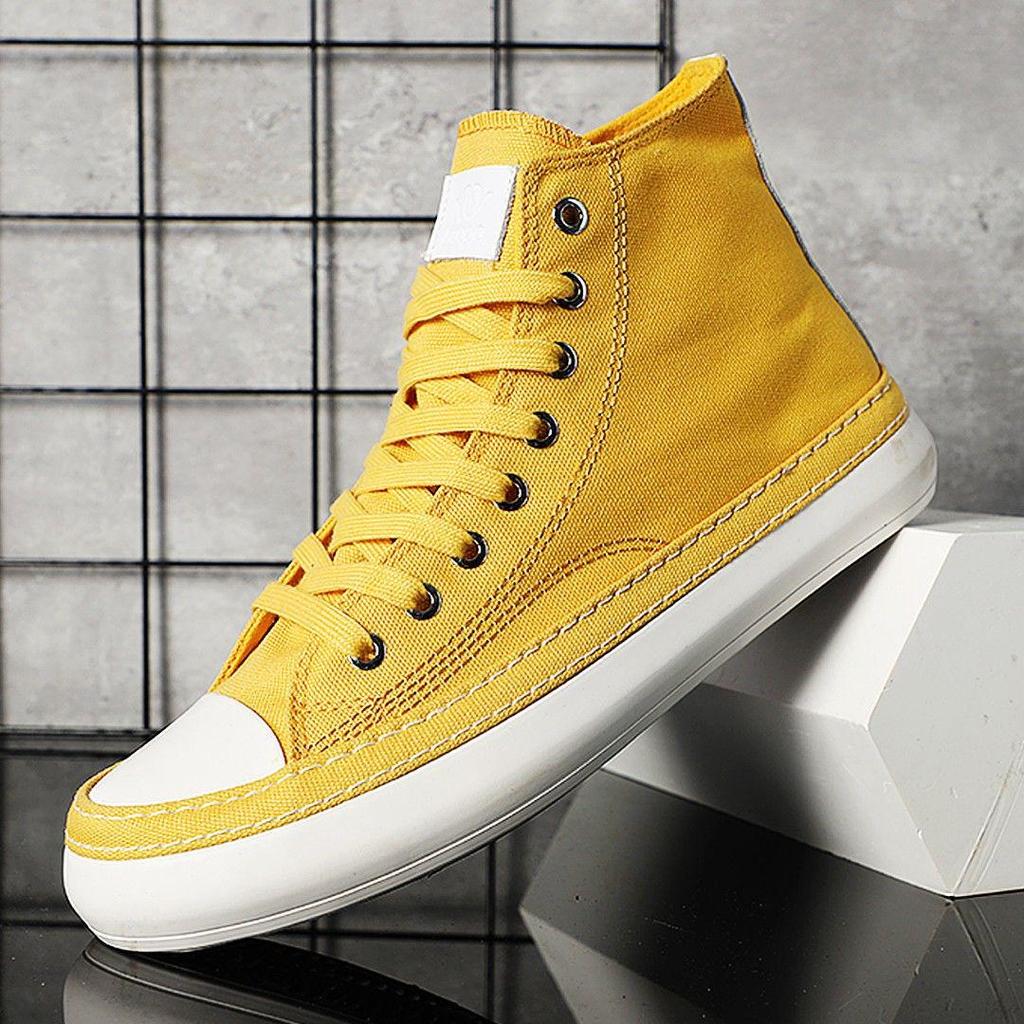 22365 Men's High-Top Canvas Shoes: Versatile, Trendy Korean-Style Breathable Footwear