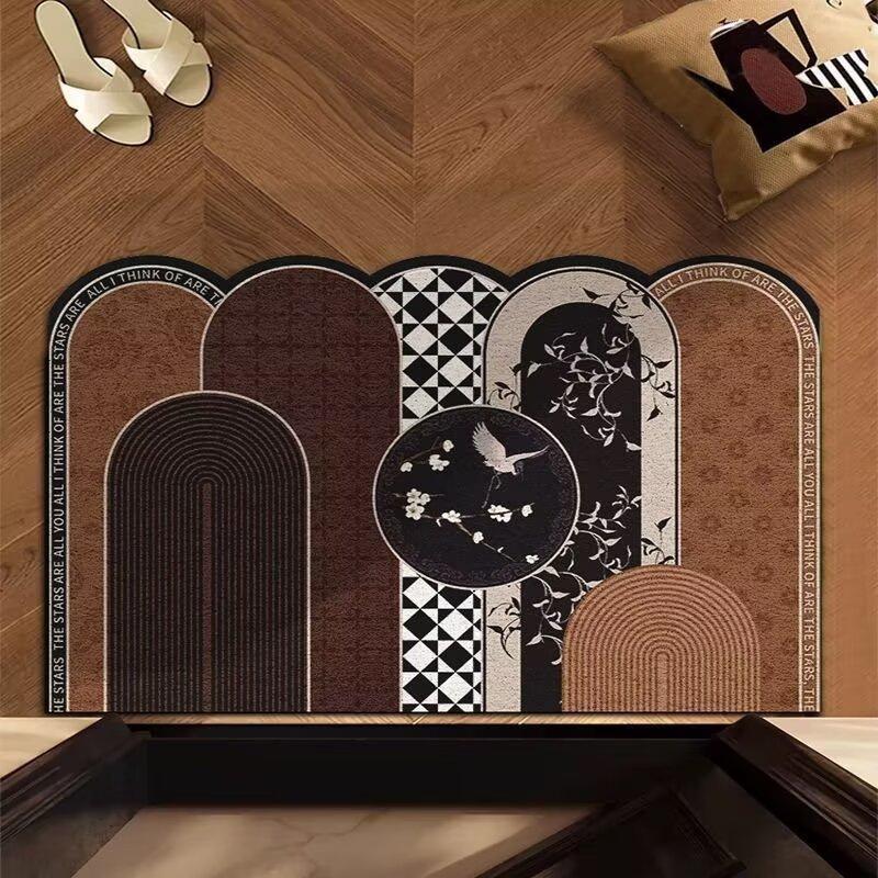 Vintage Light Luxury Floor Mat, Customizable Diatomaceous Earth Quick-Dry Mat, Entrance Door Mat, Bathroom Floor Mat