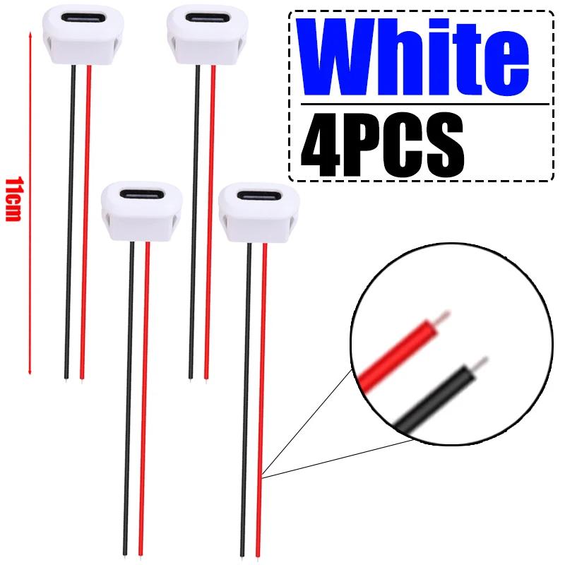 Type-C Female 2-Pin USB Connector Waterproof Female Socket Quick Charge Jack Type-C USB-C Charger Plug Accessories 2/4/6PCS