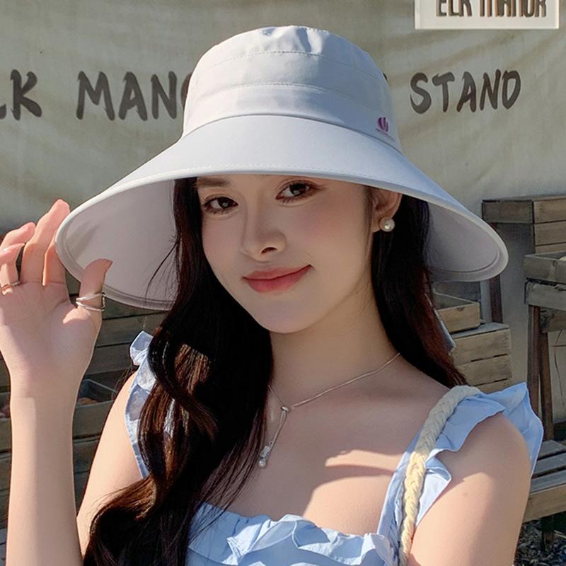

Wide brim fisherman s hat 2025 spring new versatile face small beach seaside outing sunshade sunscreen hat M（56-58cm） світло-сірого кольору