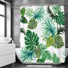 Green Plant Leaves Print Shower Curtains Watercolor Boho Floral Waterproof Morden Bathroom Bathtub Curtain Room Decor With Hooks
