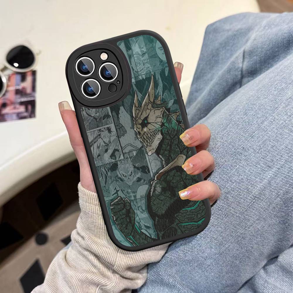 Classic Anime K-kaiju No8 Leather Phone Case For IPhone 16 15 14 13 12 11 Pro Max Plus Shockproof Cover