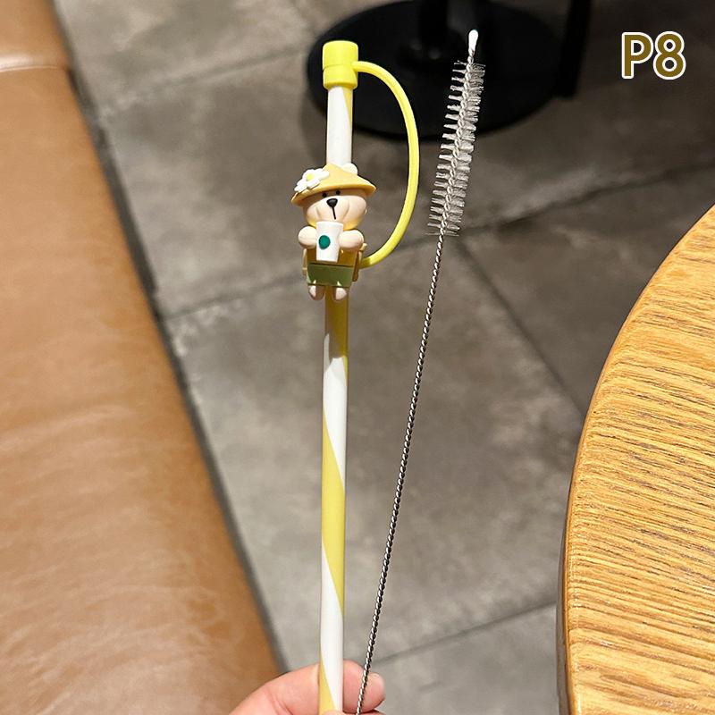 

1Pc Silicone Straw Plug For Water Glass Bottle Flower Shape Drinking Dust Cap Straw Tips Cover Cup Accessories For 6-8Mm Straws