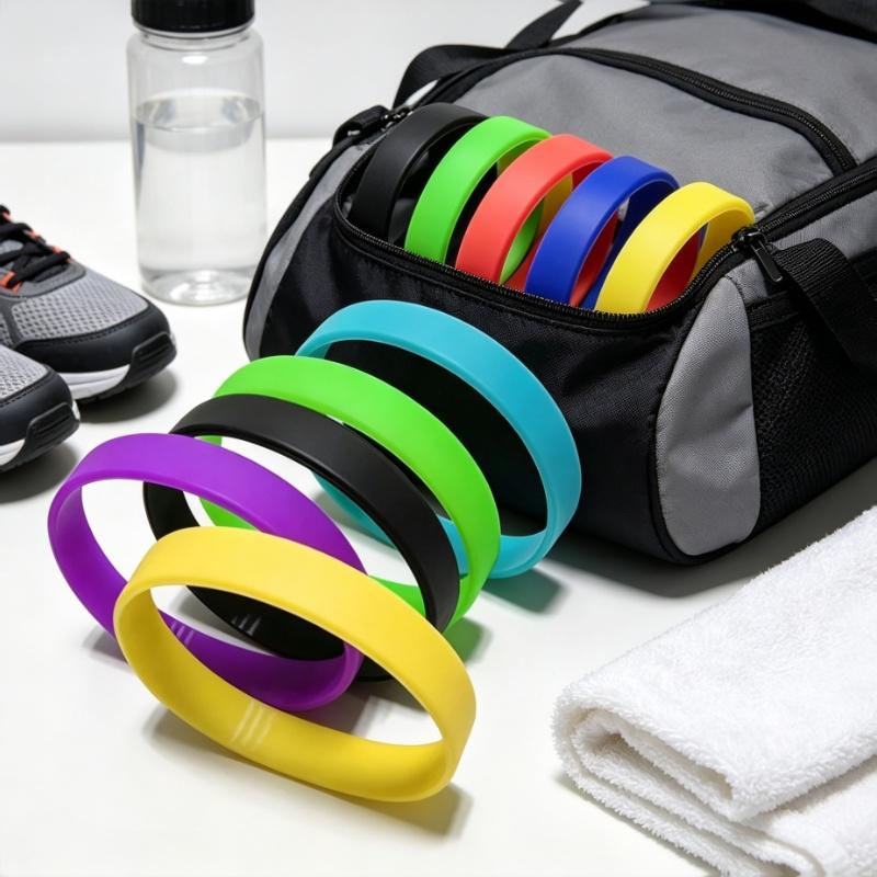 1 Stück Silikon-Sportarmbänder Mit Elastischer Weicher Textur Und Verschiedenen Lebendigen Farben Perfekt Für Fitnessstudio-Training Outdoor-Sportarten