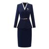Conjunto de Traje Profesional de Manga Larga para Mujer