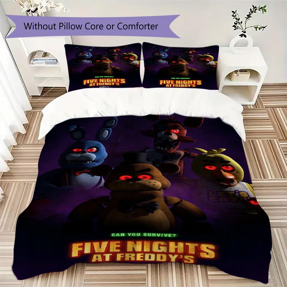 Five Nights Terror Freddy'S Threepiece Set 1 Duvet Cover 2 Pillowcase Without Core Without Core Duvet Cover And Pillowcase