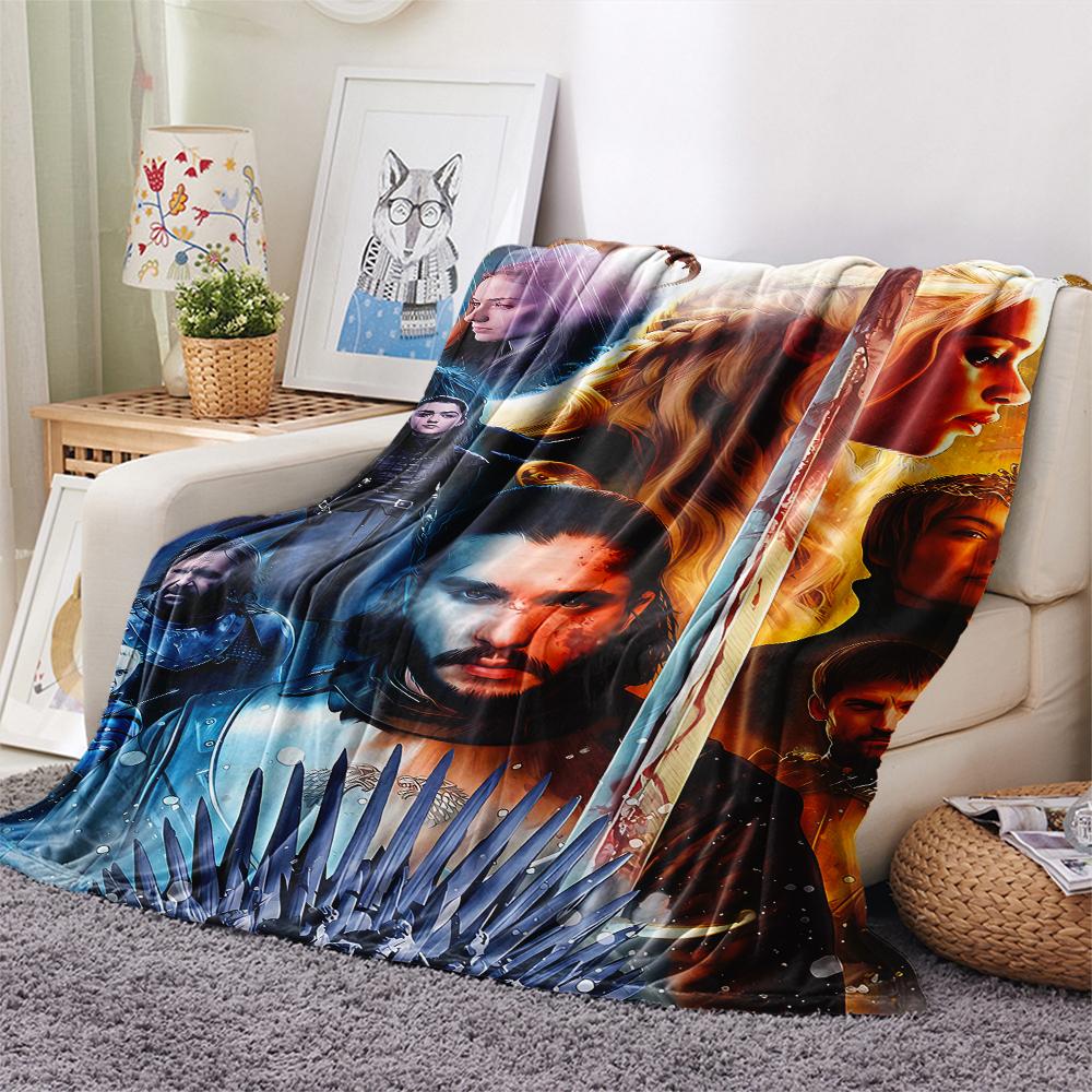 1 Stück Game of Thrones Druck Flanelldecke, Hohe Qualität, Bequem für alle Jahreszeiten, Heimdekoration, Wärme und Komfort, Perfekt für Geschenke