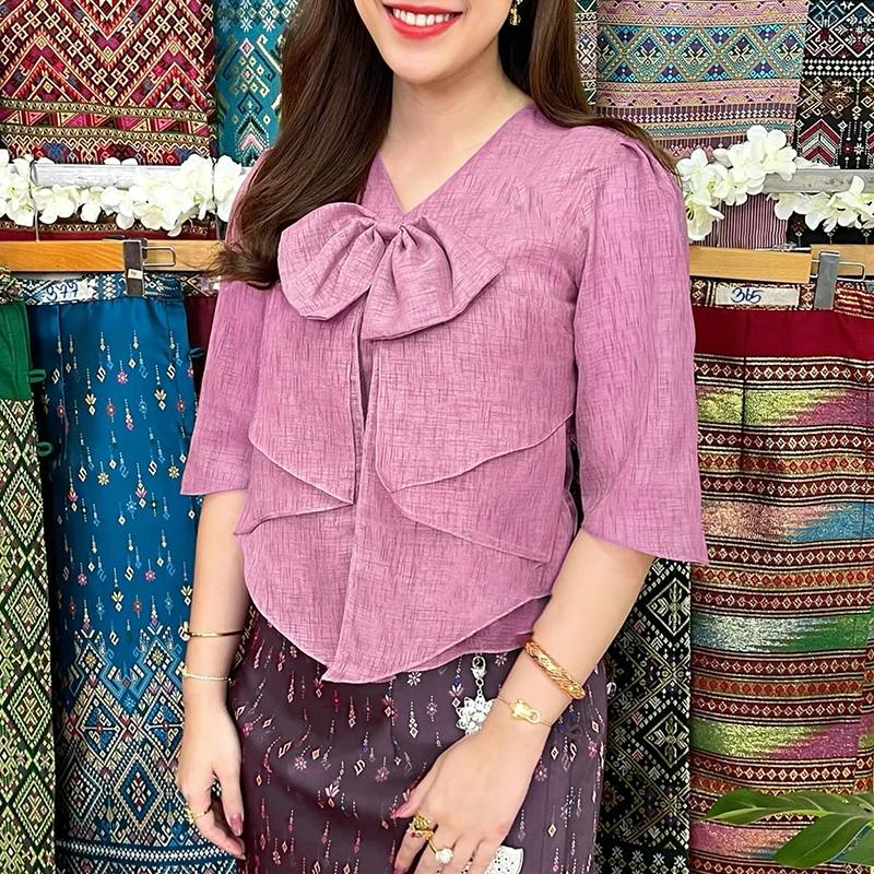 

ZANZEA Женская повседневная блузка с коротким рукавом в стиле пэчворк 4XL розовый