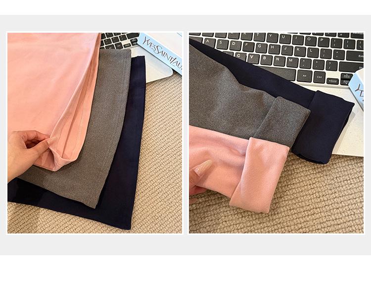Korean Style Pink U-Neck Slimming Long-Sleeve Women's Base Layer Top for Autumn/Winter