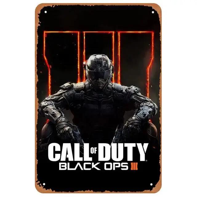 Vintage Video Game Metal Tin Signs  Call of Duty Fantasy Wall Art Poster for Game Room Garage Man Cave Cafe Bars Pubs Decoration