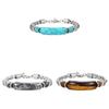 Geometric Turquoise Stainless Steel Bracelet For Men With Vintage Style For Gift Giving