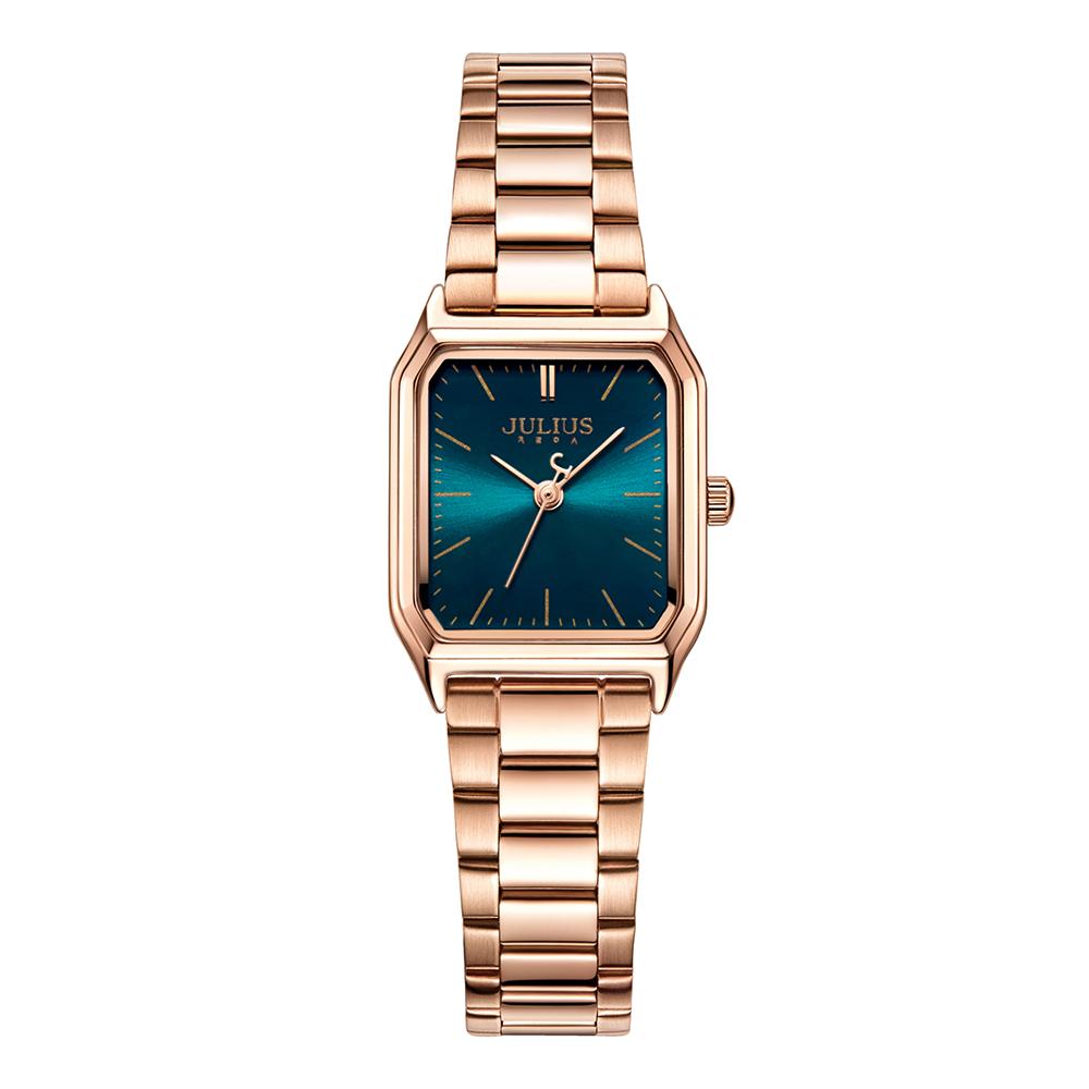 Jyullieoseu Ja-1304 Women'S Slim Square Metal Band Wristwatch