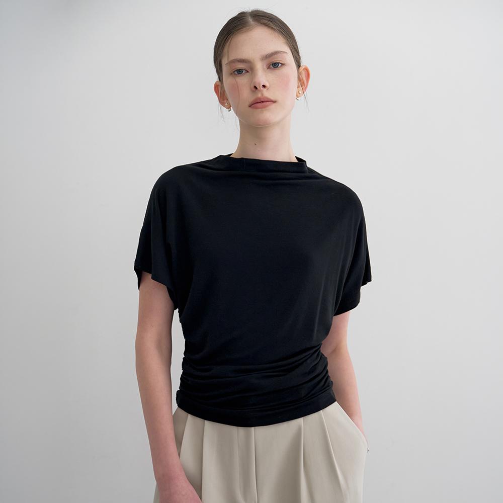 Mommet Druff Shirred T-Shirt Black Free