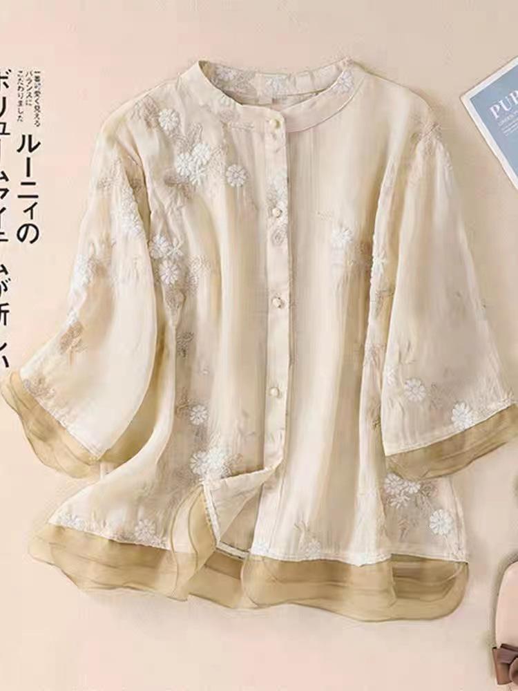 Winter 2025 Elegant Loose Fit Tencel Blend Cable Knit Round Neck Shirt