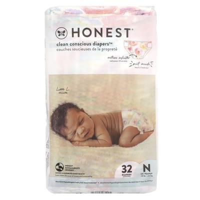 Clean Conscious Plienky™, Novorodenec, Do 10 libier, Kvitnúca ruža, 32 plienok