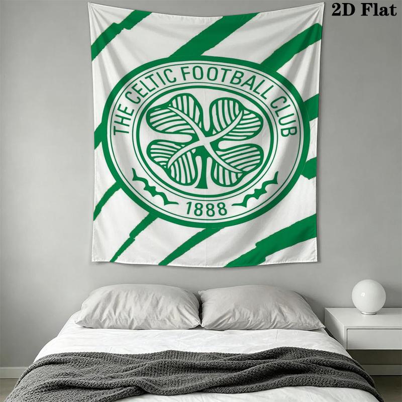 Celtic Football Club Wall Tapestry Aesthetic Wall Hanging Printed Fabric Blanket Decorative Tapestries for Bedroom Living Room Home Decor