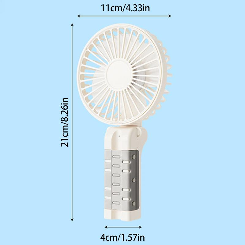 Portable Handheld Fan Adjustable Foldable Personal Fan Portable 3 Speeds Handheld Cooler Small Cooling Accessories For Umbrella