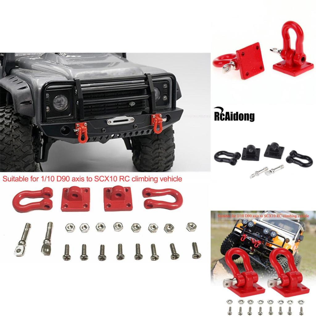 Premium Quality 2 Pcs Red Climbing Trailer Hook Buckle For 1/10 D90 Axial Scx10 Rc Cars
