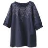 Women's 2024 Spring/Summer Ruffle Top - Short Sleeve, Loose Fit, Round Neck for Middle-Aged and Elderly Fashion