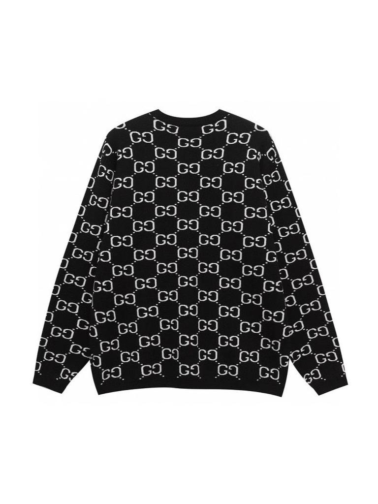 Unisex Light Luxury G-Print Round Neck Pullover Sweater