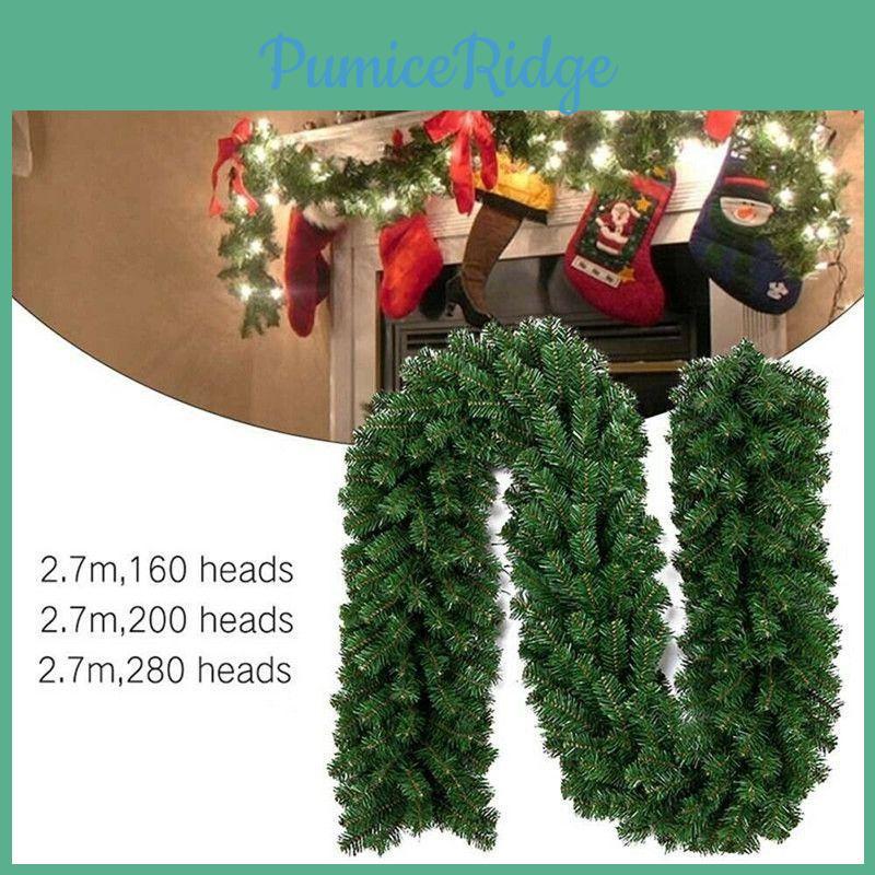 Charming Artificial Pine Spruce Garland Wreath Perfect For Christmas Home Decor 2.7m