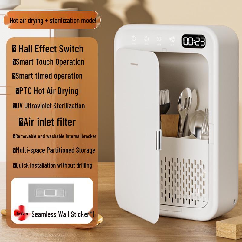 

Smart High-Temp Drying & Sterilization Chopstick Holder & Baby Bottle Storage Multifunction Sterilizer Dryer [White, Plug-in]