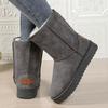 Mid Calf Snow Boots Women Waterproof Warm Platform Boots Large Size Winter Slip On Flat Casual Woman Booties