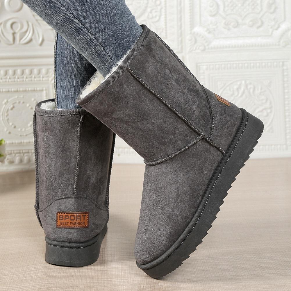 Mid Calf Snow Boots Women Waterproof Warm Platform Boots Large Size Winter Slip On Flat Casual Woman Booties