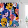 Nordic Minimalist Figure Illustration Shower Curtain Hotel Homestay Bathroom Partition Curtain Waterproof and Moisture-proof