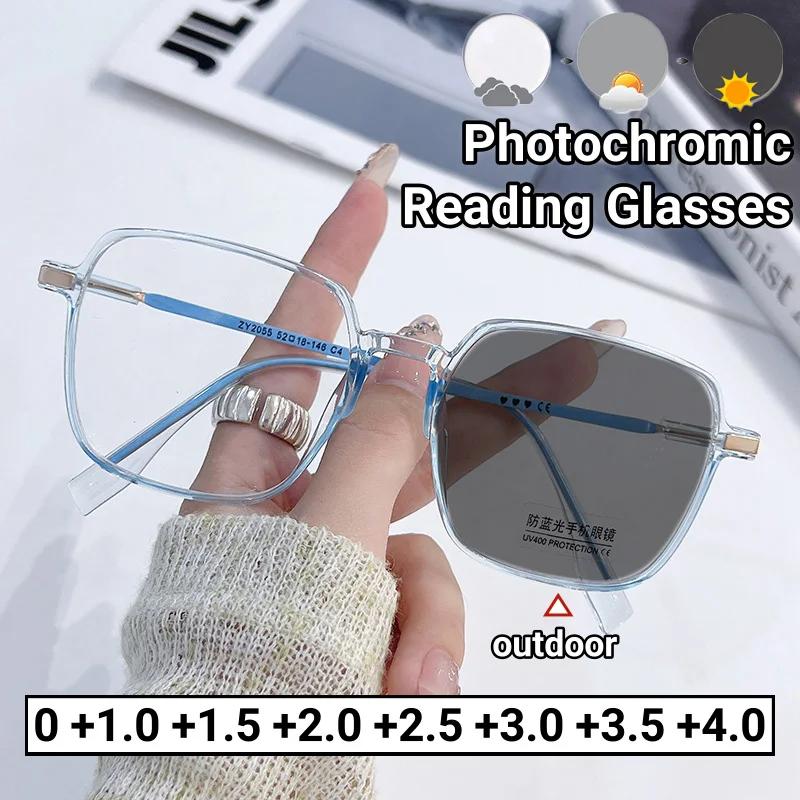 Photochromic Anti Radiation Large Frame Glasses Shades For Woman/Man Transition Eyeglasses Replaceable Lens