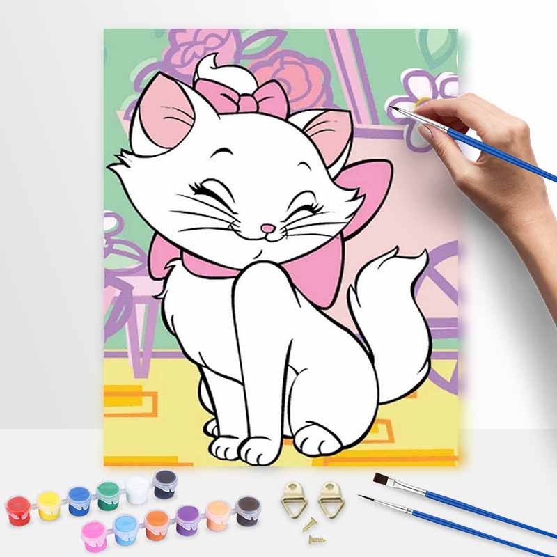 Disney Marie cat oil painting painting art set handmade diy gift home decoration 20x30cm