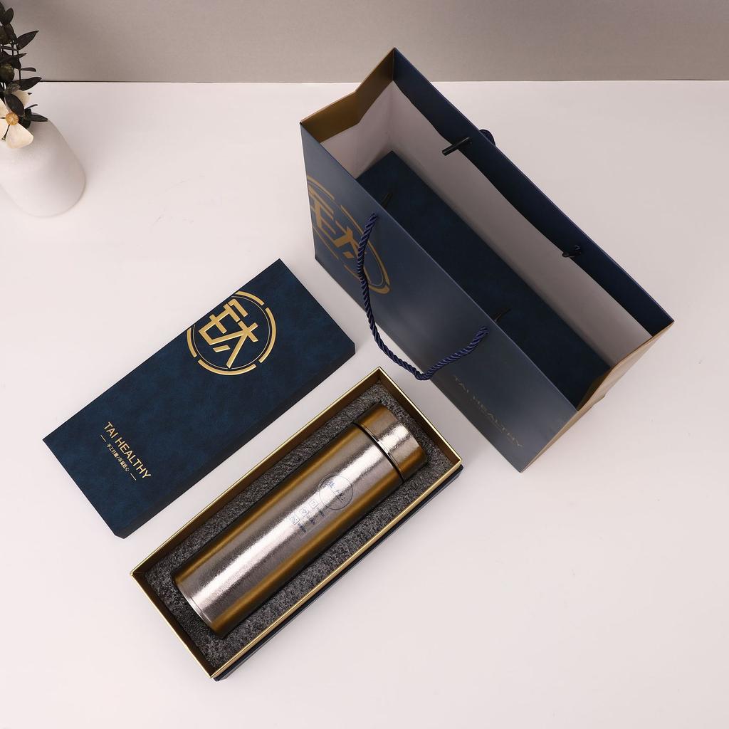 New high-end business pure titanium cup high-value portable tea separation outdoor stew pot double-layer vacuum thermos cup