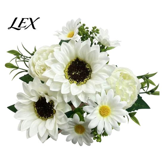 Reusable Silk Floral Stems for Office Desk Sunflower Artificial Flowers, Realistic Fake Bouquet Wedding Home, Rustic Durable Flowers DIY Crafting