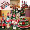 Christmas Wine Bottle Cover Mini Xmas Hat Santa Scarf Cute Wine Bottle Scarf Hat Decors for Christmas Party Table Decorations