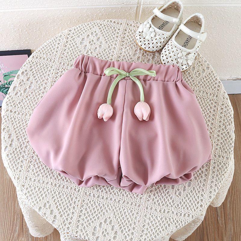 

Шорты Flower Bud для девочек на лето, детские брюки-фонарики и женские детские брюки для верхней одежды 90