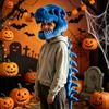 Halloween Party Decor Dinosaur Skeleton Costume 3D Spinosaurus Skull Masque Headpiece And Spine Decoration Plush Hood Costume for Halloween,