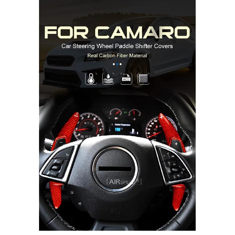 Real Hard Carbon Fiber For Chevrolet Camaro 2016 2017 2018 2019 2020 2021 2022 2023 Car Steering Wheel Paddle Shifter Sticker