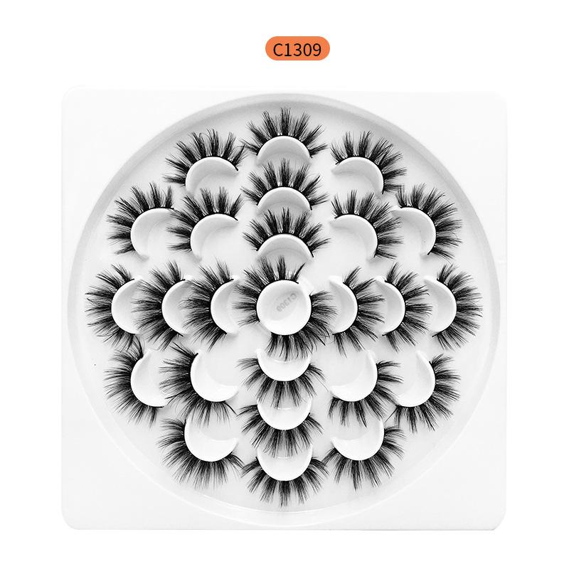 

Европейские и американские 6d химические волокнистые накладные ресницы 13 пар многослойные трехмерные плотные натуральные перекрестно пересаженные ресницы C1309