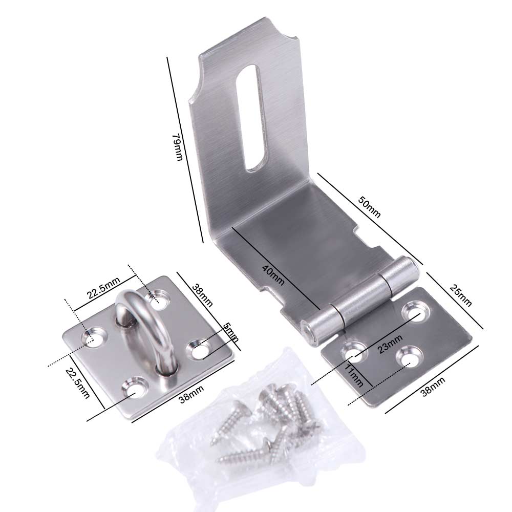 90° Lock Plate Buckle Anti-theft Clasp Lock Easy To Install Padlock Hasp Cabinet
