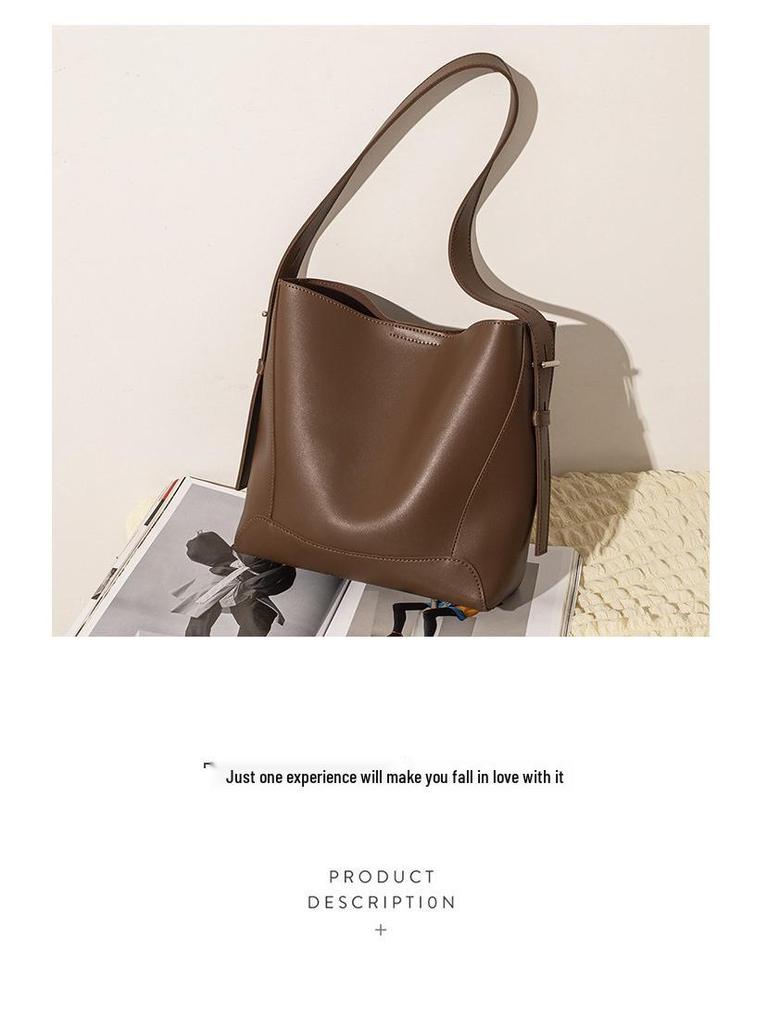 High-End Women's Large Capacity PU Shoulder Tote Bag - Simple and Versatile for Autumn and Winter
