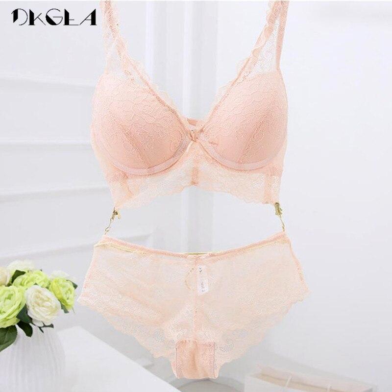 

DKGEA Push Up Бюстгальтер Сексуальный женский кружевной комплект нижнего белья Толстый бюстгальтер 85B розовый
